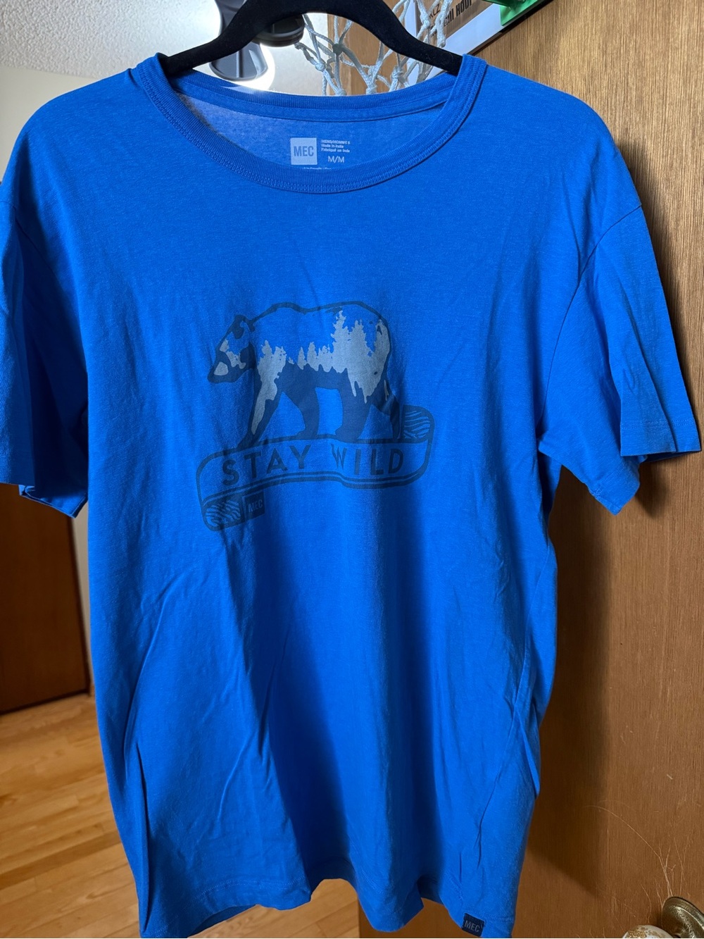MEC Royal Blue Tee with Black Bear Graphic